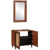  Kupaonski ormar s policom 2 pcs Crna i zlatna Čvrsto drvo manga | shoptok.hr