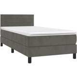 Box spring postelja z vzmetnico temno siv 90x190 cm žamet, (20724979) | Shoptok.si