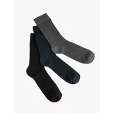 Koton 3-Piece Socks Set Multicolored Textured