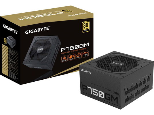 Gigabyte P750GM Power Supply 750W, Modular, 80 PLUS Gold, Japanese capacitors, 120mm smart control fan, EU plug | shoptok.hr