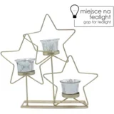 Metalni svijećnjak zlatne zvjezdice - 29 cm