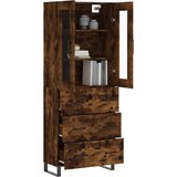  Visoka komoda dimljeni hrast 69 5x34x180 cm konstruiranog drva | shoptok.hr