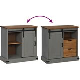 vidaXL Komoda HALDEN s kliznim vratima siva 80x40x80 cm puno drvo | shoptok.hr