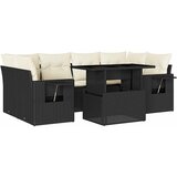 Maison Chic Seti vrtnega pohištva - Vrtna garnitura - Vrtni pohištvo set 7-delna z blazinami črn poli ratan, (21804752) | Shoptok.si