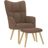vidaXL Stol za sproščanje s stolčkom za noge rjavo blago, (21749767) | Shoptok.si