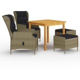 vidaXL Vrtna jedilna garnitura 5-delna rjava | Shoptok.si