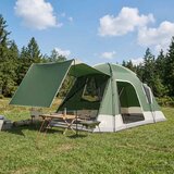  Kabinski šator s krovom Zelena 8 osoba Poliester i čelik | shoptok.hr