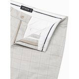 Ombre Men's pants with a classic cut in a delicate check - beige | Shoptok.si