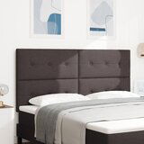 vidaXL Vzglavje s gumbi, temno rjavo, 180 cm, tkanina, (22051073) | Shoptok.si