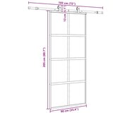  Klizna vrata s priborom crna 90 x 205 cm kaljeno staklo | shoptok.hr