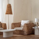 Ixia Pleten fotelj v beli in naravni barvi – | Shoptok.si