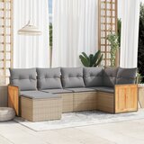 vidaXL 6-dijelni set vrtnih sofa s jastucima bež od poliratana | shoptok.hr