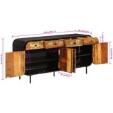  Komoda 140 x 35 x 70 cm od masivnog obnovljenog drva i metala | Eponuda.ba
