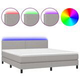 Maison Chic Box spring postelja - Vzmetna postelja z vzmetnico LED sv. siva 180x200 cm blago SL15327, (21903568) | Shoptok.si
