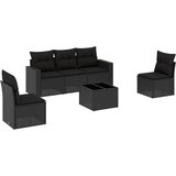  6-dijelni set vrtnih sofa s jastucima crni od poliratana | shoptok.hr