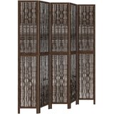  Sobna pregrada s 5 panela tamnosmeđa masivno drvo paulovnije 40 x 220 cm | Shoptok.si