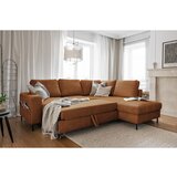 Miuform Narančasta/smeđa sklopiva kutna garnitura od samta (s desnim kutom) Lofty Lilly – | shoptok.hr