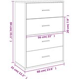  Komoda 2 kom boja dimljenog hrasta 60x31x84cm konstruirano drvo | shoptok.hr