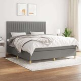  Box spring postelja z vzmetnico temno siva 160x200 cm blago, (20902181) Cene
