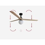 Faro 34282-11L - Plafonski ventilator KLIM L 1xE27/15W/230V borovina/crna + daljinski upravljač | Eponuda.com