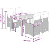  5-dijelni vrtni bistro set od poliratana s jastucima crni | shoptok.hr