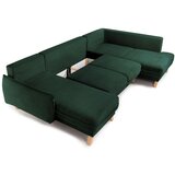 Bonami Selection Tamno zelena sklopiva/s prostorom za odlaganje kutna garnitura od samta (s desnim kutom/u obliku slova "U") Tori – | shoptok.hr