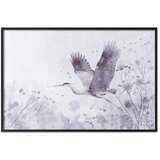  Plakat - Majestic Flight - crane in flight in a monochromatic cool color palette 42x29.7 Crni okvir | shoptok.hr