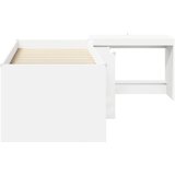  Krevet za djecu s visokim okvirom i stolom Bijela 90 x 190 cm | shoptok.hr