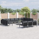 vidaXL Vrtna sedežna garnitura 14 pcs Antracitna Jeklo | Shoptok.si