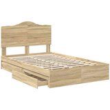  Postelja s shranjevanjem z vzglavjem Sonoma hrast 135 x 190 cm, (5000105794) | Shoptok.si