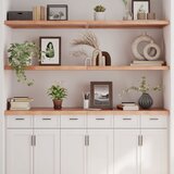 Maison Chic Stenska polica - Viseča Polica svetlo rjava 160x50x(2-4) cm trdna hrastovina, (21784630) | Shoptok.si