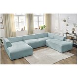 Bobochic Paris Svijetlo plava kutna garnitura od samta (s desnim kutom/u obliku slova "U") Megeve – | shoptok.hr