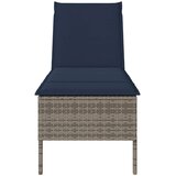  Ležaljka s jastukom siva 55x200x44 cm poli ratan | shoptok.hr
