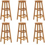  7-dijelni vrtni barski set od masivnog bagremovog drva Smeđa 120 cm table length | shoptok.hr