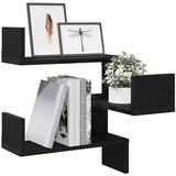  Polica na zidu s policom 2 pcs Crni hrast 40 x 40 x 49,5 cm | shoptok.hr