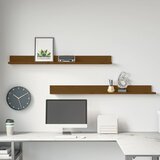 Maison Chic 2 kosi Stenske Police - Viseče police medeno rjava 110x11x9 cm trdna borovina, (21793650) | Shoptok.si