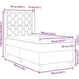 vidaXL Postelja s vzmetnico Modra 90x190 cm Tkanina, (22050251) | Shoptok.si