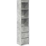 vidaXL Visoka omara betonsko siva 37,5x35x180 cm inženirski les | Shoptok.si