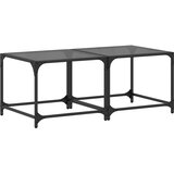  Stolići za kavu s crnim staklenim vrhom 2 kom 50x50x40 cm čelik | Shoptok.si