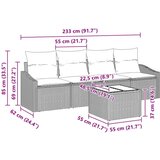  vrtna sedežna garnitura z blazinami, 5-delna, poli ratan | Shoptok.si