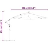  Konzolni suncobran LED s čeličnom šipkom 300 cm azurni | shoptok.hr
