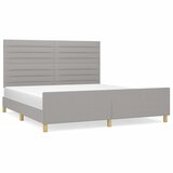  The Living Store Posteljni okvir z vzglavjem svetlo siv 180x200 cm blago - Posteljni Okvir Z Vzglavjem, (21449008) | Shoptok.si