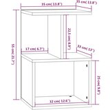  Noćni ormarić boja hrasta 35 x 35 x 55 cm od konstruiranog drva | shoptok.hr