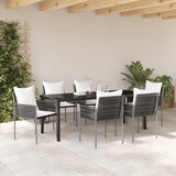  Vrtni set za objed 7 kom. Smeđa i crna PE ratan | shoptok.hr