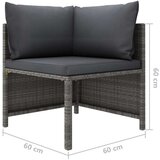  Vrtni kavč dvosed z blazinami siv poli ratan, (20597820) | Shoptok.si