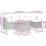 vidaXL 6-dijelni set vrtnih sofa s jastucima crni od poliratana | shoptok.hr