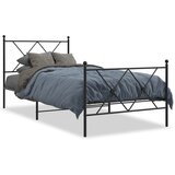 Furnova Kovinski posteljni okvir z vzglavjem in vznožjem črn 90x200 cm, (21934085) | Shoptok.si