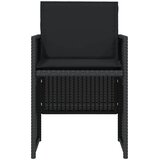  3-dijelni bistro set s jastucima crni od poliratana | Eponuda.com
