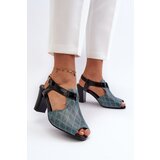 Boto Women's Turquoise Faux Leather High Heel Sandals Queenmarie | Shoptok.si
