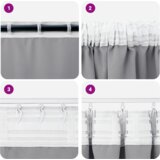vidaXL Zavjese sa zavjesama 2 pcs Svjetlosiva 245 x 140 cm Poliester | shoptok.hr